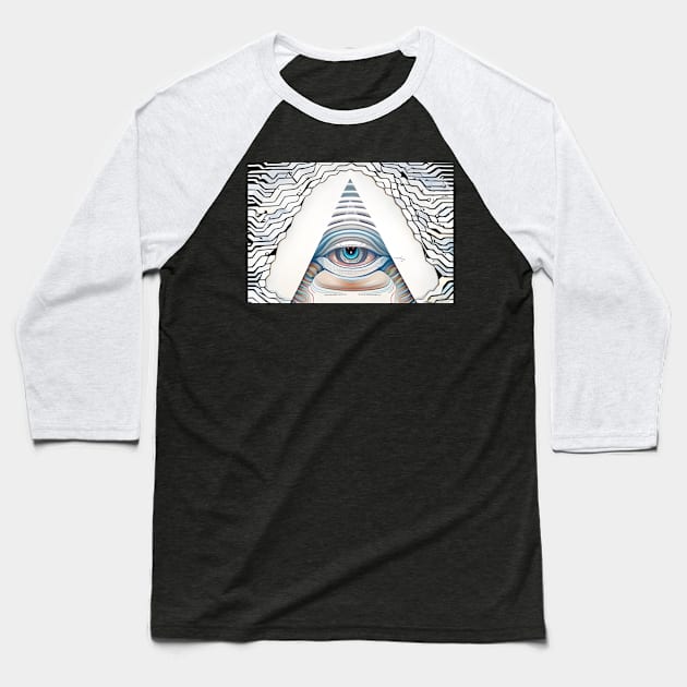 Illuminated Vision (9) - Trippy Psychedelic Eye Baseball T-Shirt by TheThirdEye